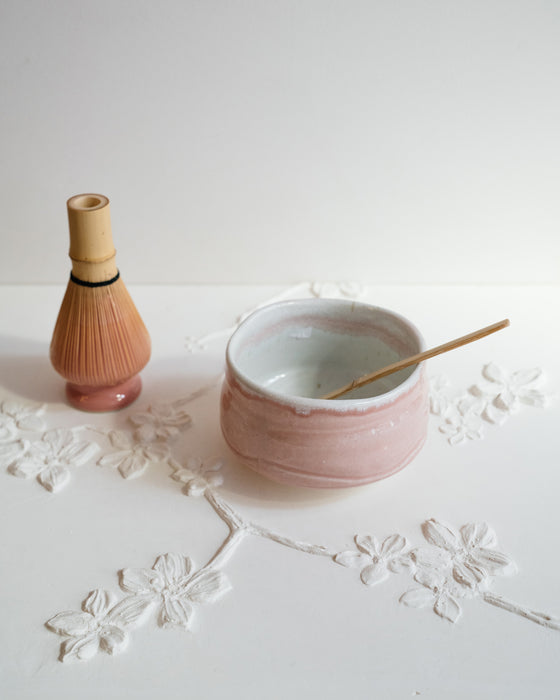 Matcha starterskit - with pink bowl (4 pcs)