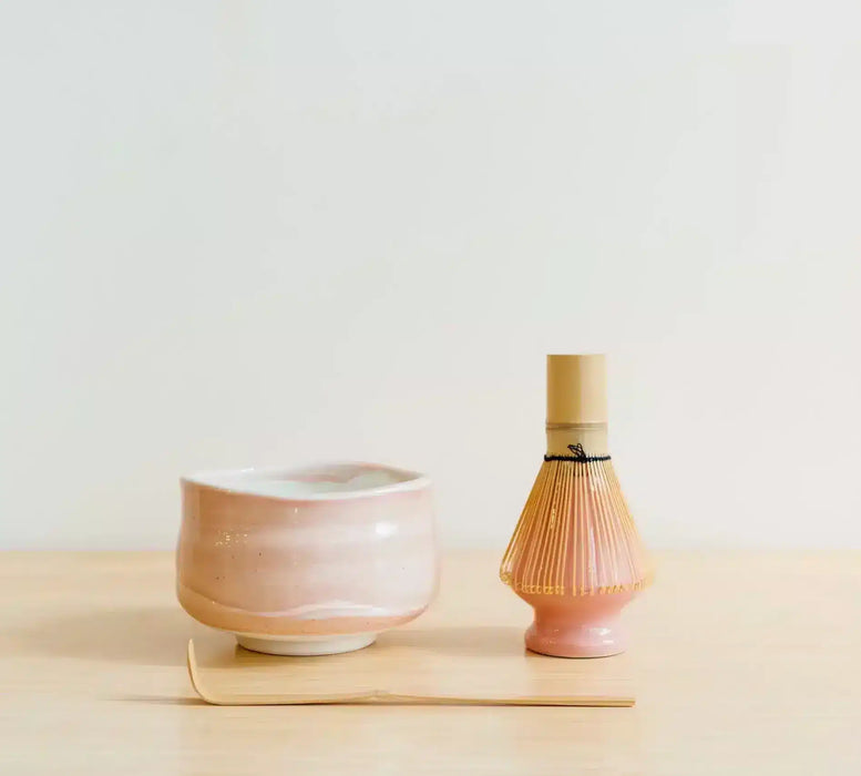 Matcha starterskit - with pink bowl (4 pcs)