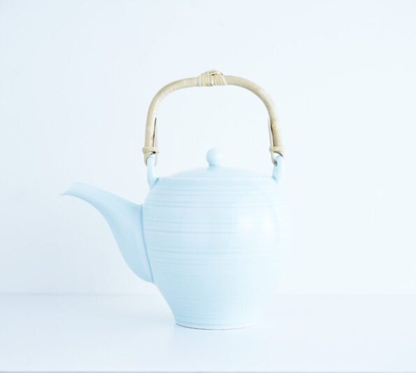 blue tea pot japan