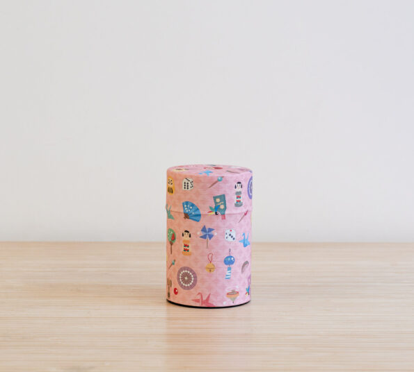 Japanese tea can pink