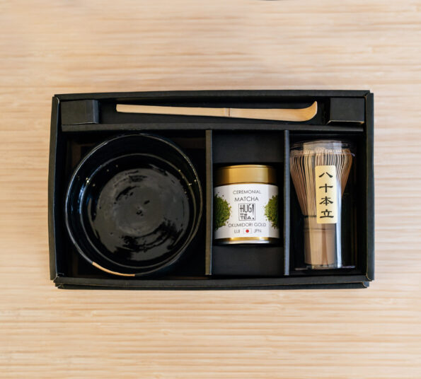 matcha set black gold uji matcha