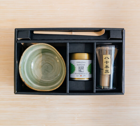 matcha set gold green bowl