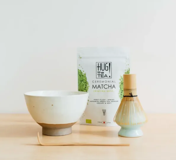 LUXURY MATCHA SET - mit elfenbeinweißer Schale (5-teilig)