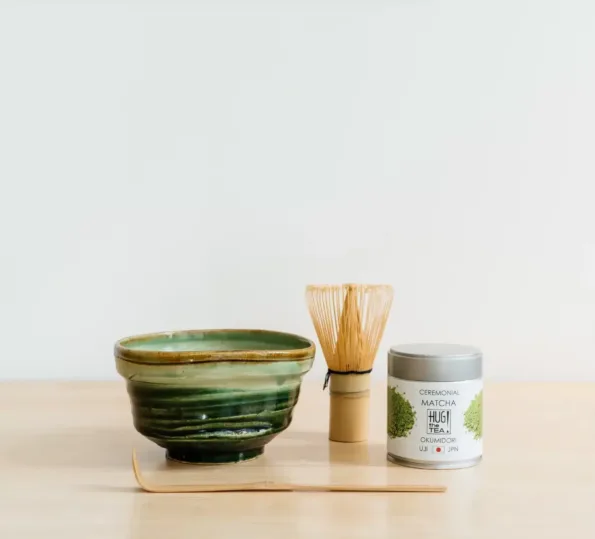 UJI MATCHA SET – met groene handgemaakte kom (4-delig)